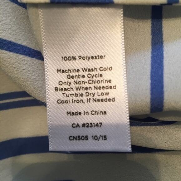 Talbots Stripe Blue White Top Medium - Picture 4 of 4
